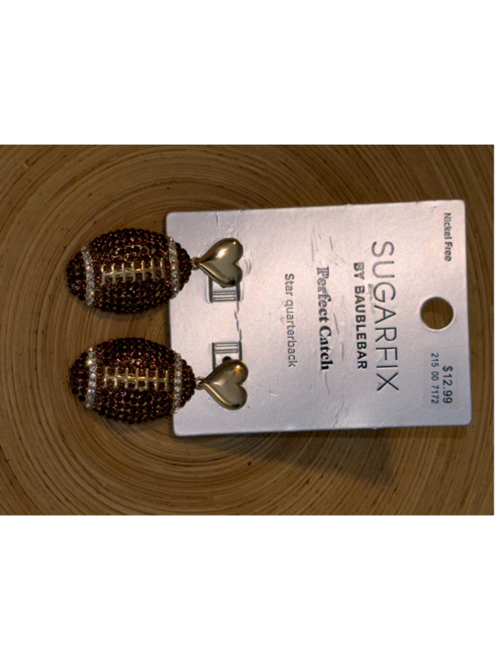 Women's SUGARFIX by BaubleBar Football Earrings One Size Brown Gold